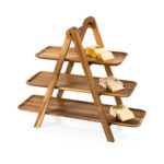 SERVING LADDER - 3 TIERED SERVING STATION (ACACIA WOOD)