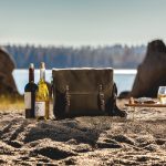 ADVENTURE WINE TOTE, (KHAKI GREEN WITH BROWN ACCENTS)