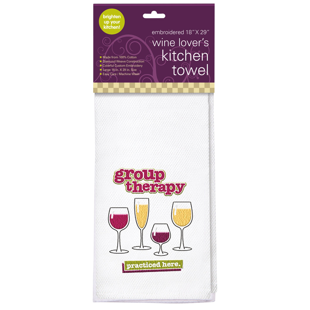 Group Therapy Embroidered Kitchen Towel