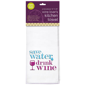 Save Water Embroidered Kitchen Towel