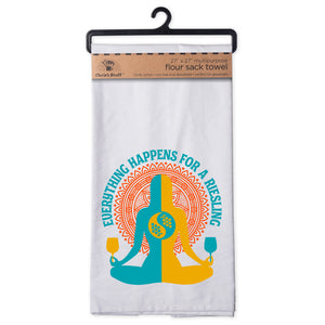 EveryThing Happens For A Riesling Flour Sack Kitchen Towel