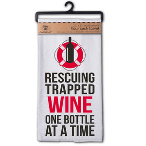 Rescuing Trapped Wine One Bottle At A Time Flour Sack Kitchen Towel